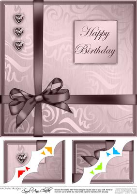 8 x 8 Elegant Flourish Birthday Scalloped Corner Topper