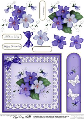 Pretty Viola Quick Card with 3D Decoupage