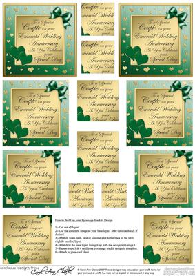 Elegant Romatic Hearts Emerald Wedding Pyramage Sheet