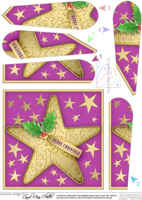 Xmas Star Fan Pyramage Topper