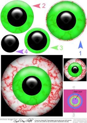 Spooky Eyes Circle Pyramage Topper