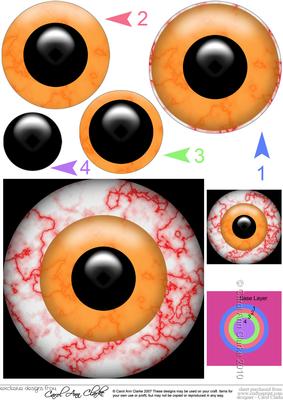 Spooky Eyes Circle Pyramage Topper