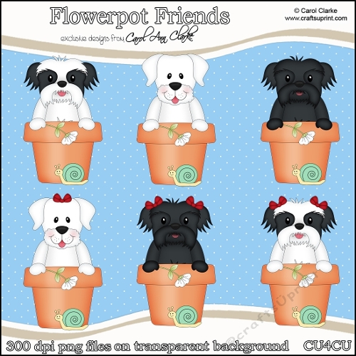 Cute Flowerpot Friends - CU4CU Digital Clip Art Set