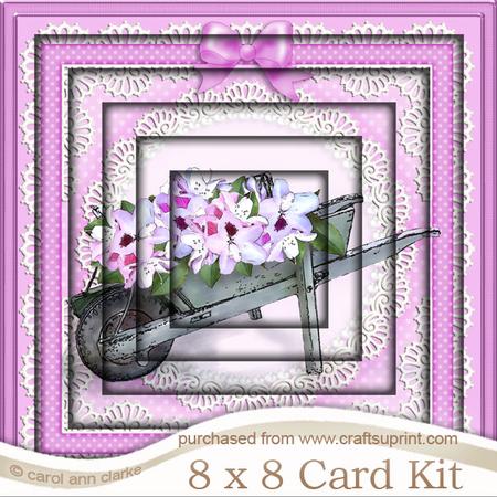 8 x 8 Flower Filled Wheelbarrow Tunnel Card Kit