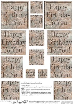 Birthday Set in Stone Pyramage Sheet