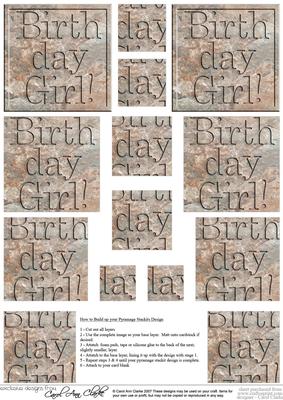Birthday Girl in Stone Pyramage Sheet
