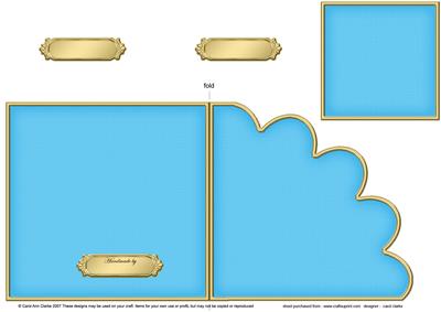 Cut and Fold Shell Corner Card Plain Card Base