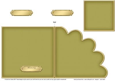 Cut and Fold Shell Corner Card Plain Card Base