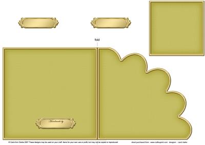 Cut and Fold Shell Corner Card Plain Card Base