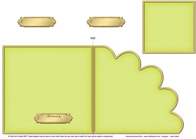 Cut and Fold Shell Corner Card Plain Card Base