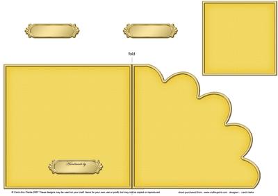 Cut and Fold Shell Corner Card Plain Card Base
