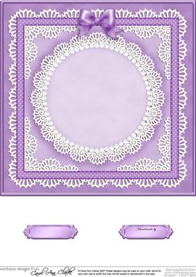 8 x 8 Pearls, Lace and Ribbon Plain Card Base