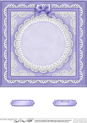 8 x 8 Pearls, Lace and Ribbon Plain Card Base