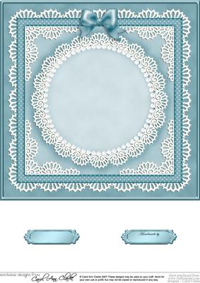 8 x 8 Pearls, Lace and Ribbon Plain Card Base