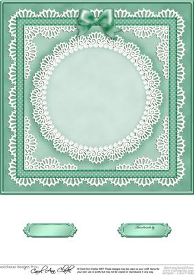 8 x 8 Pearls, Lace and Ribbon Plain Card Base