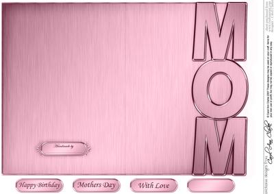 5 x 7 Elegant Metallic Mom Shaped Card