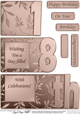 18th Elegant Metallic Book Sheet