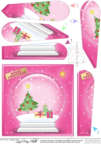 Christmas Tree Snowglobe Fan Pyramage Topper