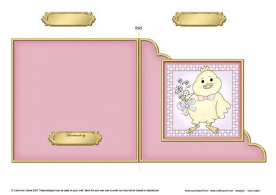 Little Chick Cut and Fold Corner Card