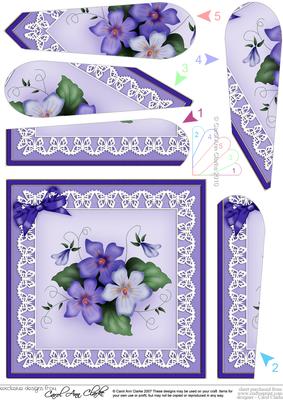 Pretty Viola Quick Card with Fan Pyramage Topper