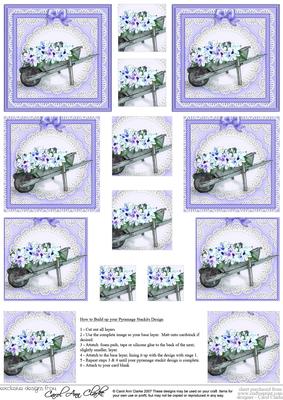 Flower Filled Wheelbarrow Pyramage Sheet