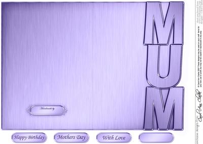 5 x 7 Elegant Metallic Mum Shaped Card