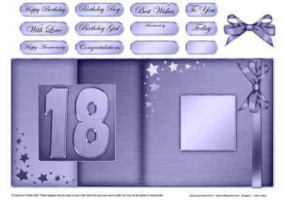 18th Metallic Age Fold Back Card
