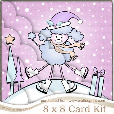 8 x 8 Cute Xmas Poodle Kit with Scalloped Corners