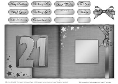 21st Metallic Age Fold Back Card
