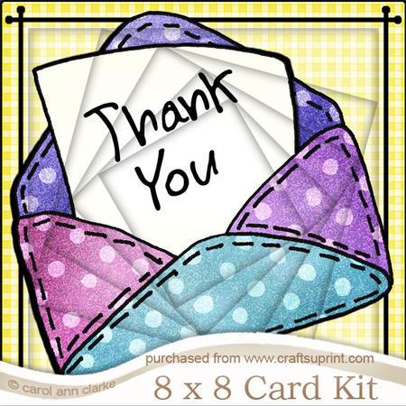8 x 8 Thank You Patchwork Letter Twisted Tunnel Card Kit