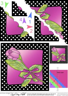 Single Rose - Scalloped Corner Stacker