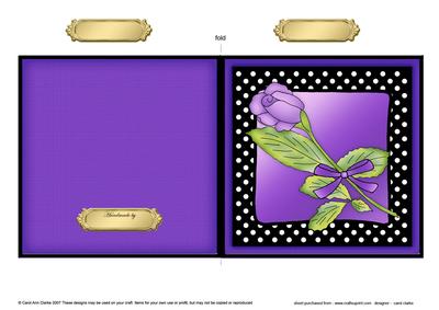 Single Rose Cut and Fold Card