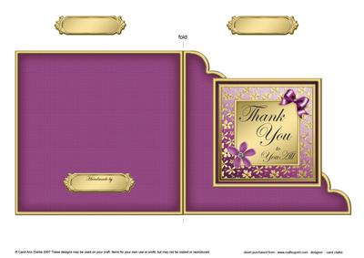 Floral Elegance Thank You Cut and Fold Corner Card