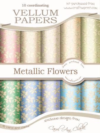 Gold Metallic Flowers Matching Vellum Kit