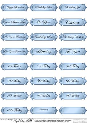 Metallic Birthday Greetings Text Plates