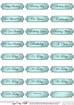 Metallic Birthday Greetings Text Plates