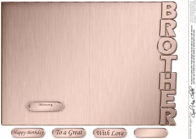 5 x 7 Elegant Metallic Brother Shaped Card