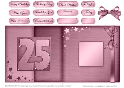 25th Metallic Age Fold Back Card