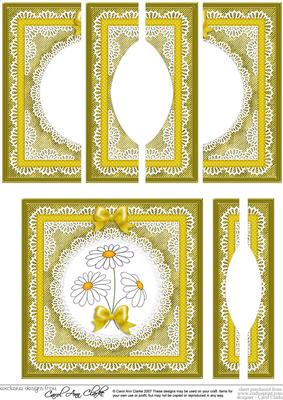 Denim and Daisies Quick Card with Circle Pyramage