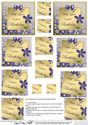 Floral Elegance Birthday Twisted Pyramage Sheet