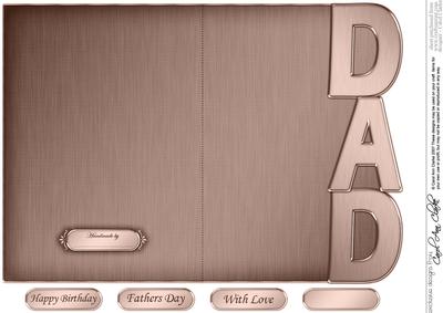 5 x 7 Elegant Metallic Dad Shaped Card