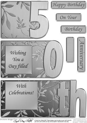 50th Elegant Metallic Book Sheet