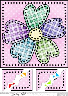 8 x 8 Patchwork Petals Scalloped Corner Topper