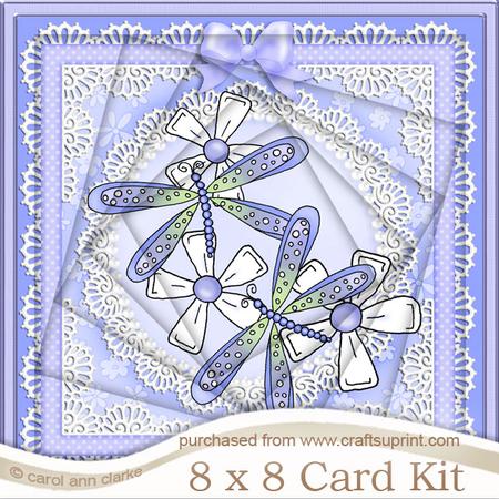 8 x 8 Dreamy Dragonflies Twisted Tunnel Card Kit
