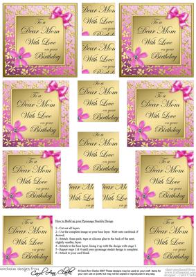 Floral Elegance Mom Birthday Pyramage Sheet