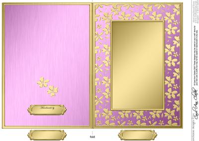 5 x 7 Metallic Flowers Plain Card Base
