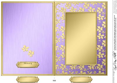 5 x 7 Metallic Flowers Plain Card Base