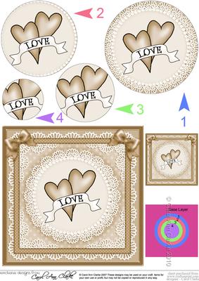Love Hearts Circle Pyramage Topper