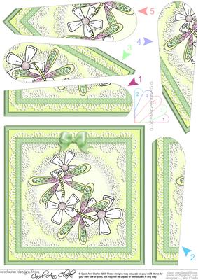 Dreamy Dragonflies Quick Card with Fan Pyramage Topper