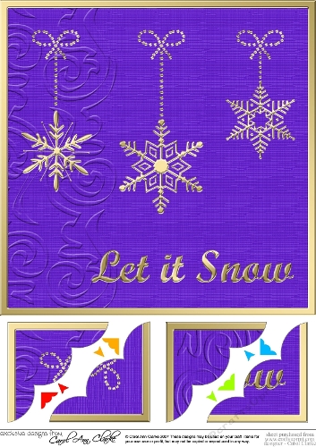 8 x 8 Xmas Snowflakes Scalloped corner Topper